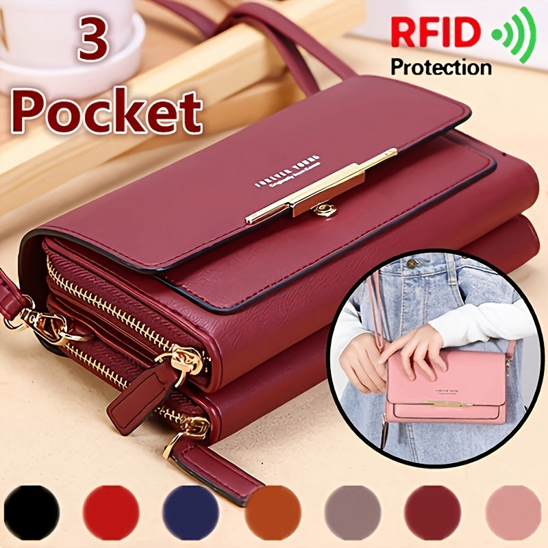 Bolsa Crossbody Pequeña para Mujer con Porta Celular y Tarjetero