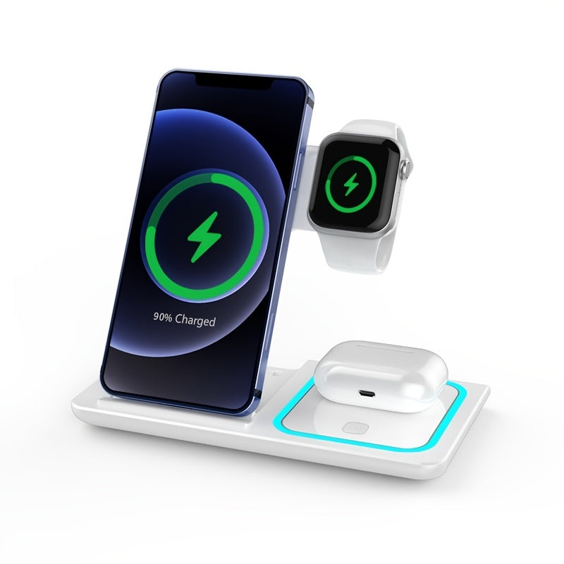 Estación de Carga Inalámbrica 3 en 1 para iPhone, Apple Watch y AirPods