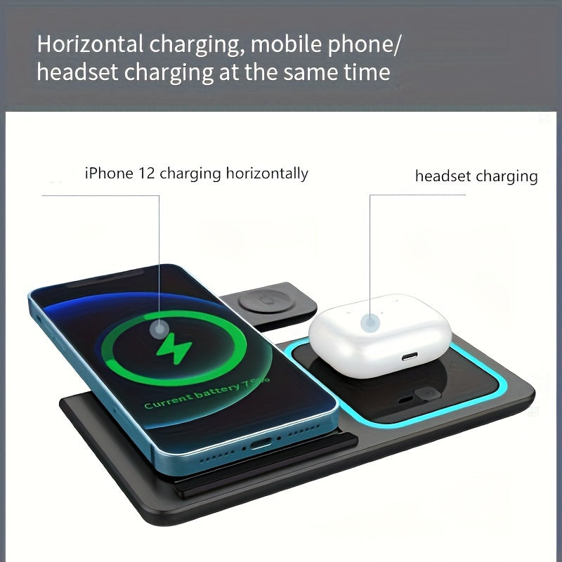 Estación de Carga Inalámbrica 3 en 1 para iPhone, Apple Watch y AirPods