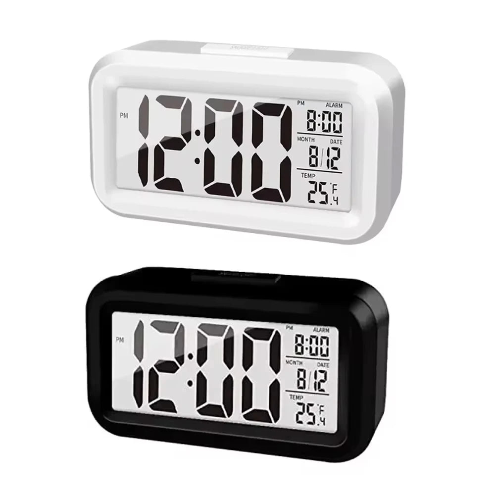Reloj Despertador Digital LED con Pantalla Grande, Calendario y Temperatura