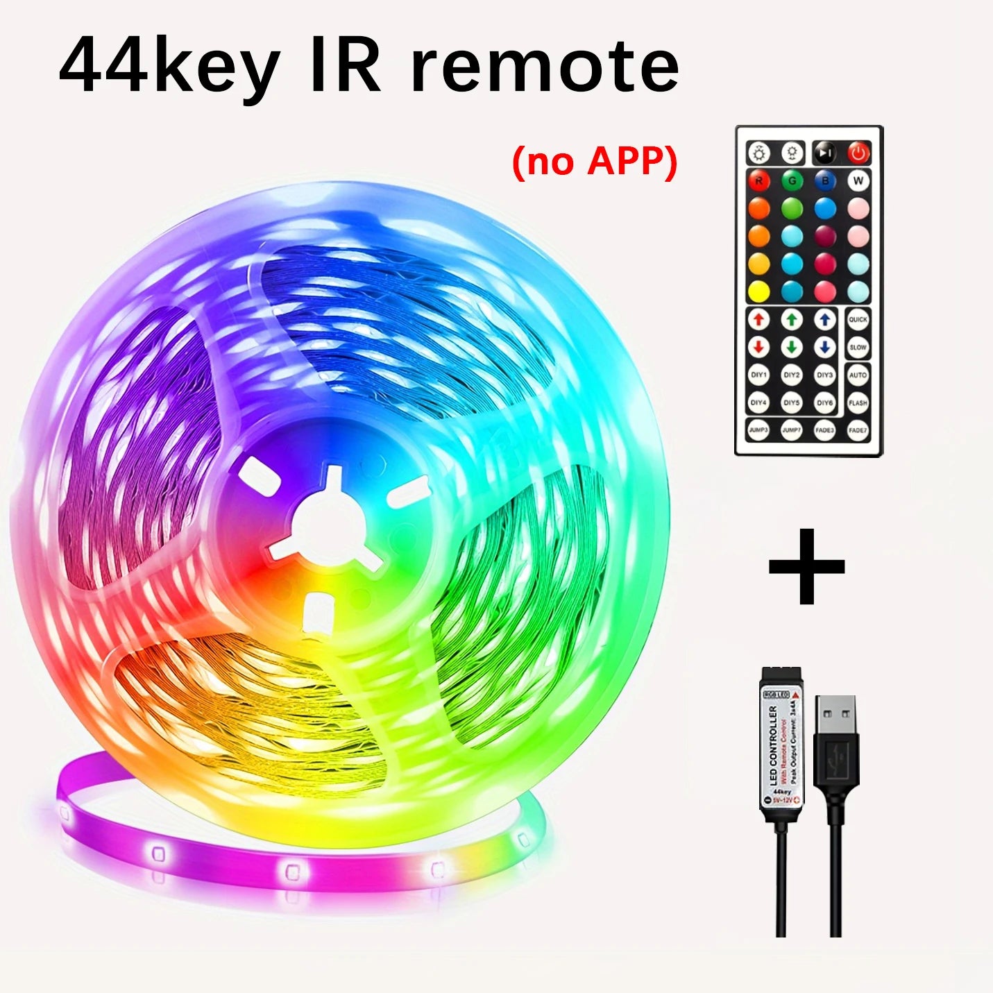 Tira LED RGB USB 5V con Control Remoto para Decoración de Habitación y TV