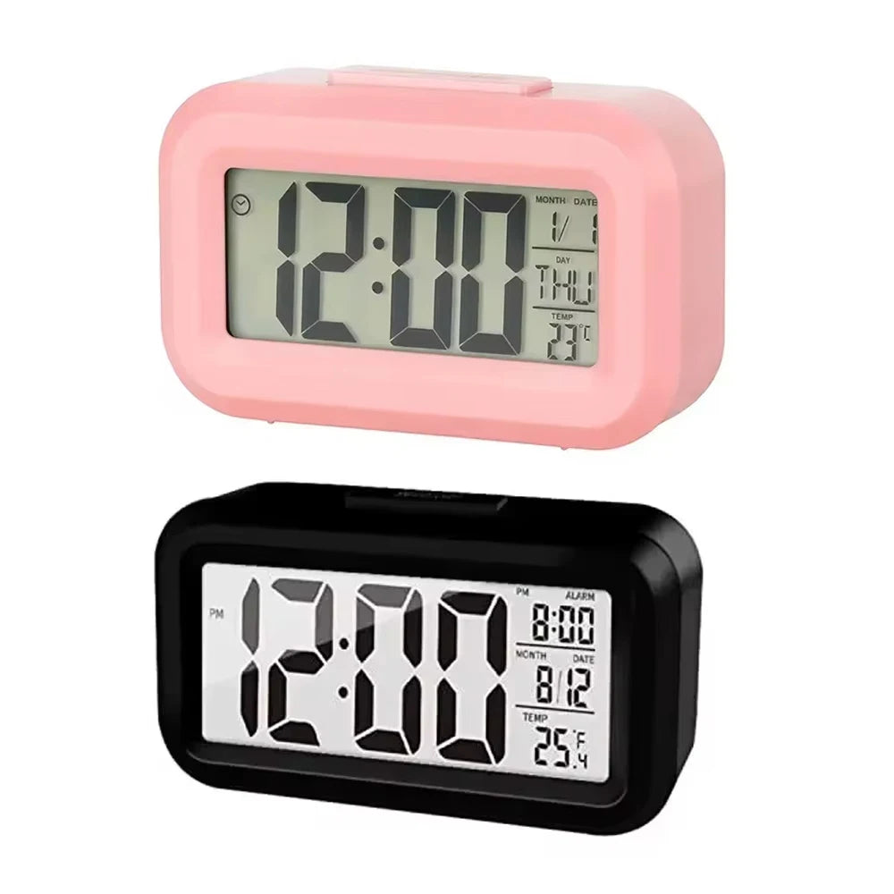 Reloj Despertador Digital LED con Pantalla Grande, Calendario y Temperatura