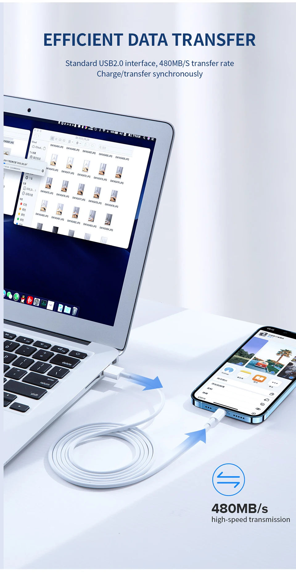 Cable USB-C de Carga Rápida 35W para iPhone