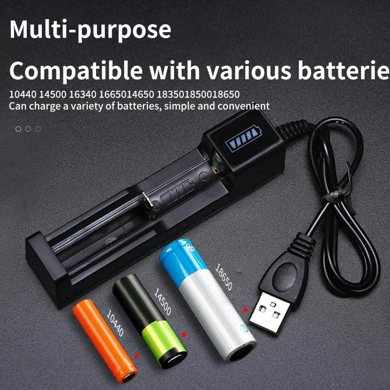 Cargador de Baterías 18650 USB - 1, 2 o 4 Ranuras con Indicador LED