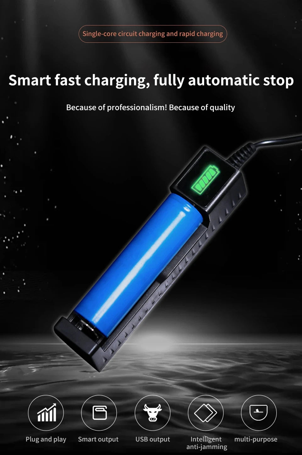 Cargador de Baterías 18650 USB - 1, 2 o 4 Ranuras con Indicador LED