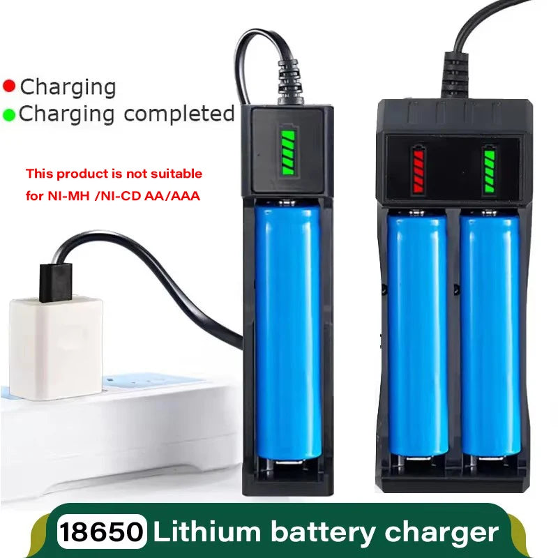 Cargador de Baterías 18650 USB - 1, 2 o 4 Ranuras con Indicador LED