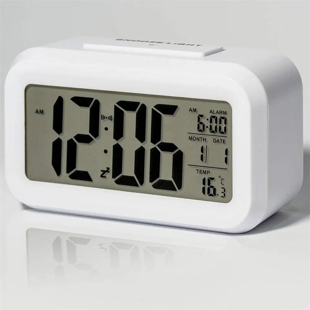 Reloj Despertador Digital LED con Pantalla Grande, Calendario y Temperatura