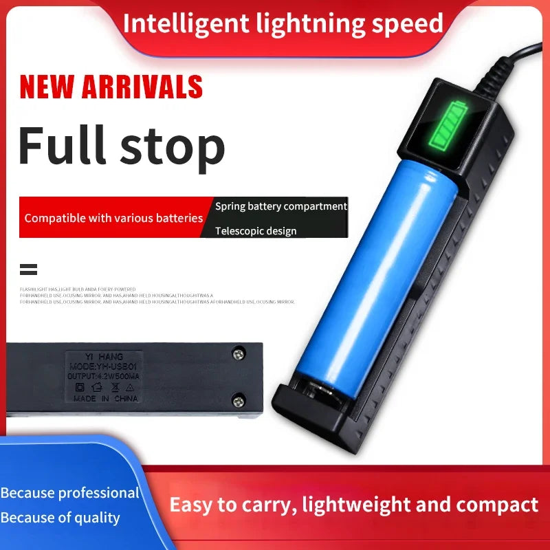 Cargador de Baterías 18650 USB - 1, 2 o 4 Ranuras con Indicador LED