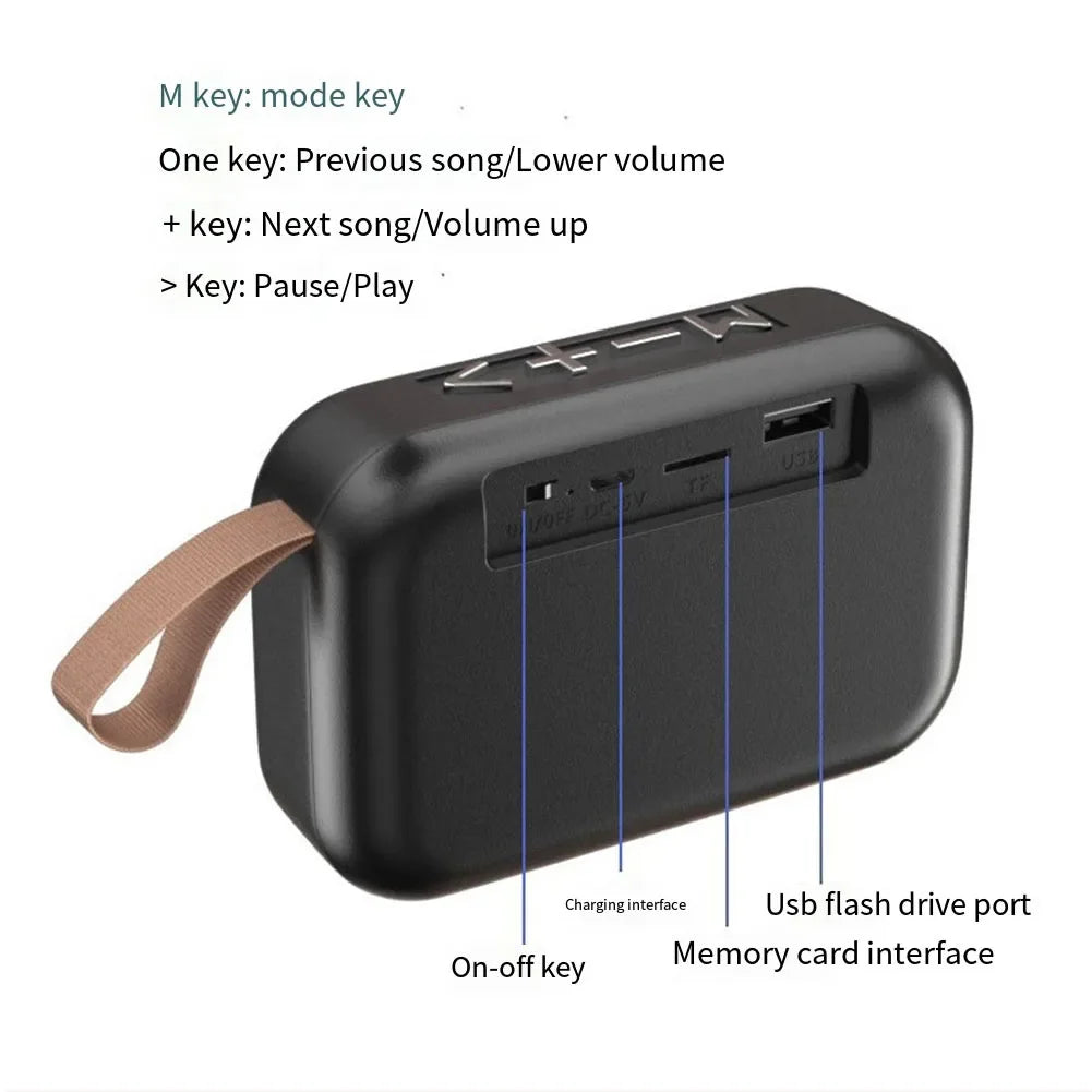 Bocina Bluetooth Portátil Inalámbrica con Sonido Estéreo 3D
