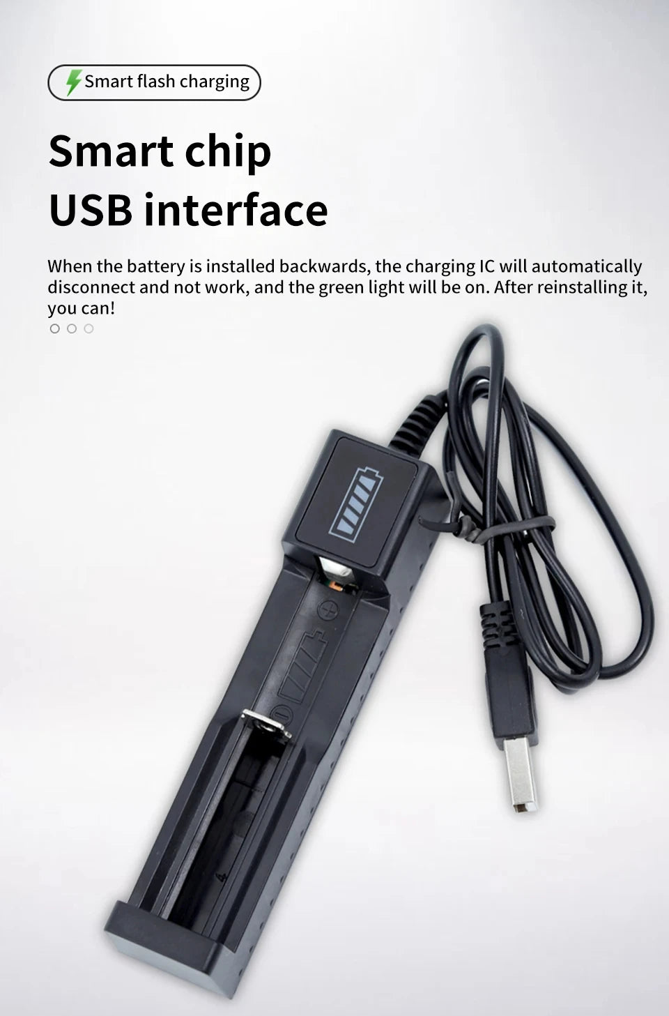 Cargador de Baterías 18650 USB - 1, 2 o 4 Ranuras con Indicador LED