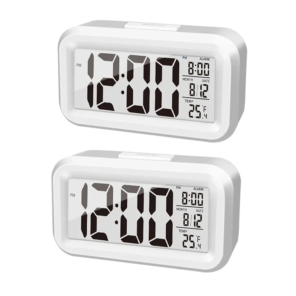 Reloj Despertador Digital LED con Pantalla Grande, Calendario y Temperatura
