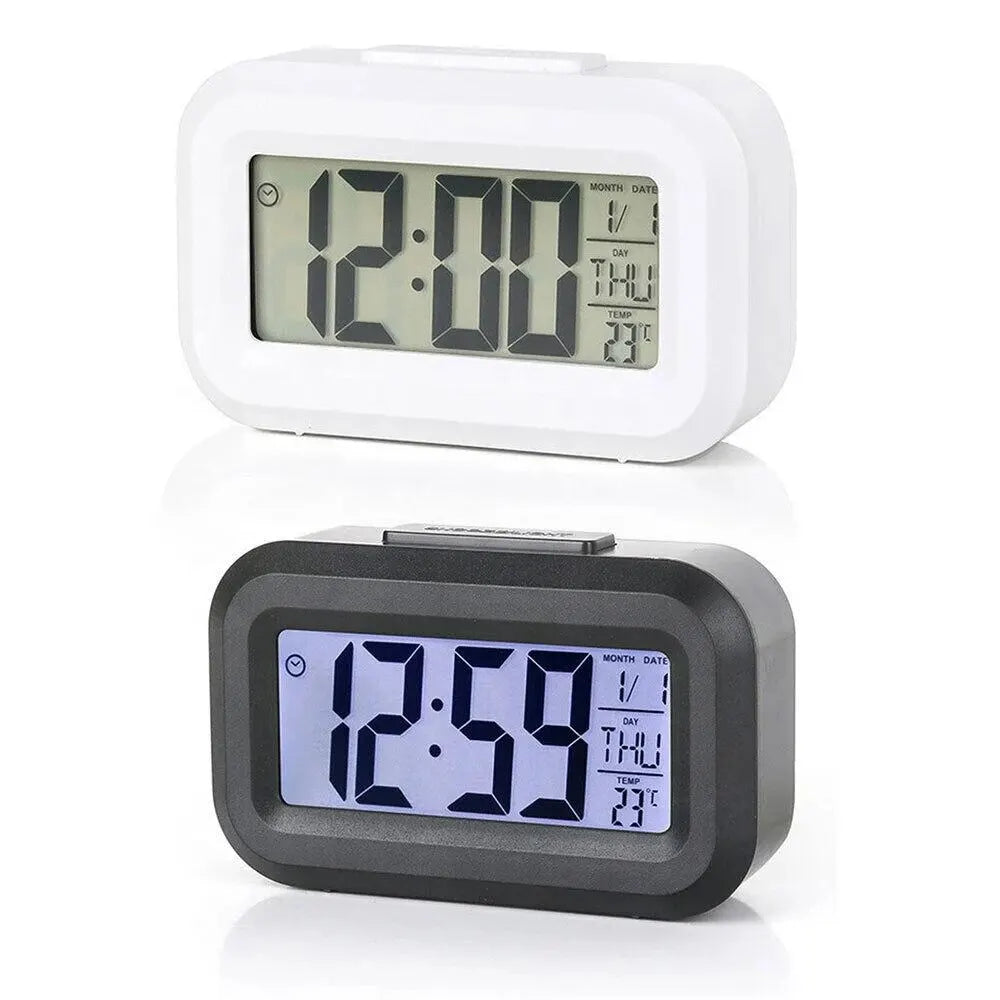 Reloj Despertador Digital LED con Pantalla Grande, Calendario y Temperatura