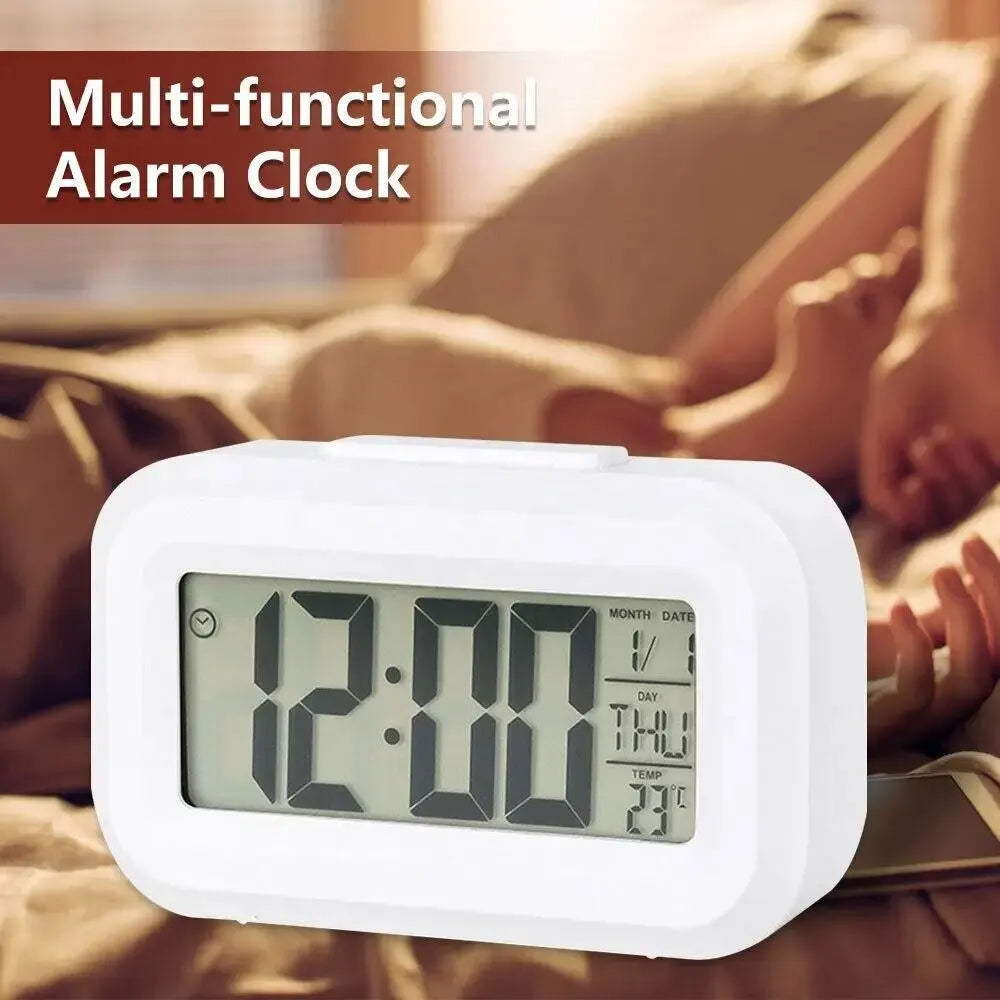 Reloj Despertador Digital LED con Pantalla Grande, Calendario y Temperatura