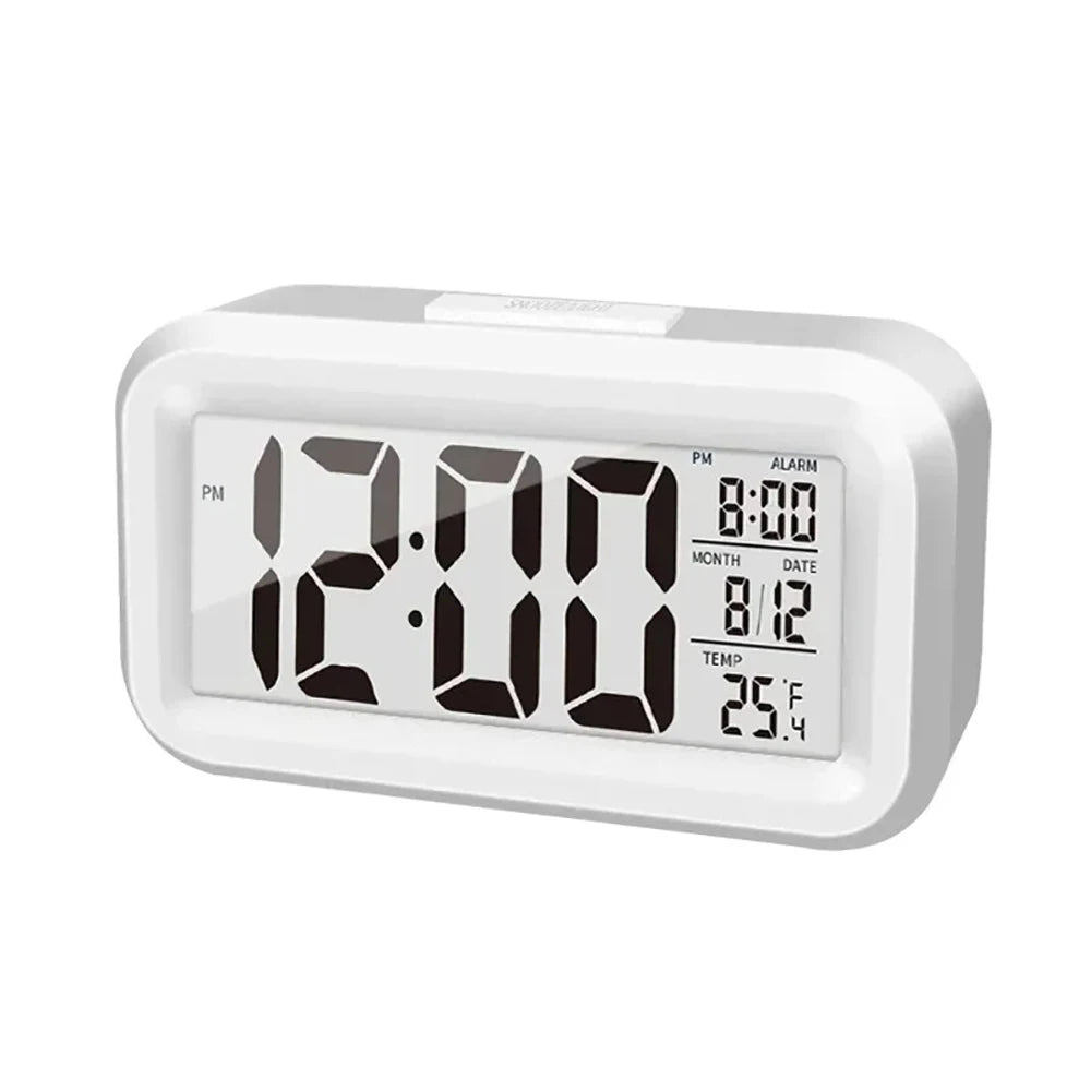 Reloj Despertador Digital LED con Pantalla Grande, Calendario y Temperatura