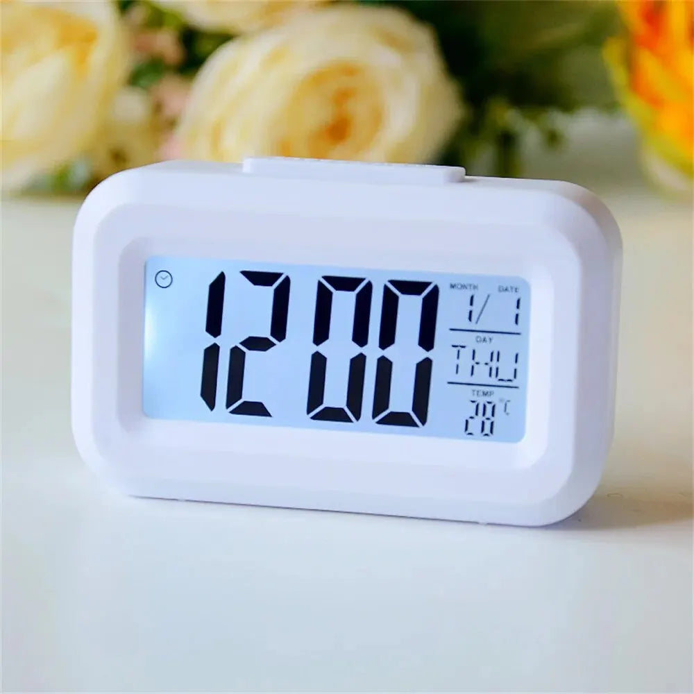 Reloj Despertador Digital LED con Pantalla Grande, Calendario y Temperatura
