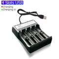 Cargador de Baterías 18650 USB - 1, 2 o 4 Ranuras con Indicador LED
