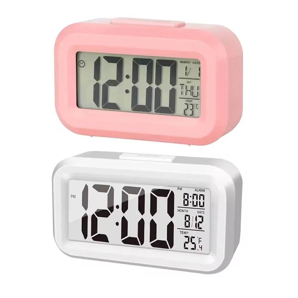 Reloj Despertador Digital LED con Pantalla Grande, Calendario y Temperatura