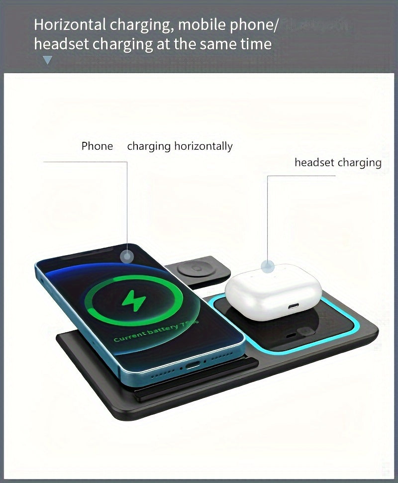 Estación de Carga Inalámbrica 3 en 1 para iPhone, Apple Watch y AirPods