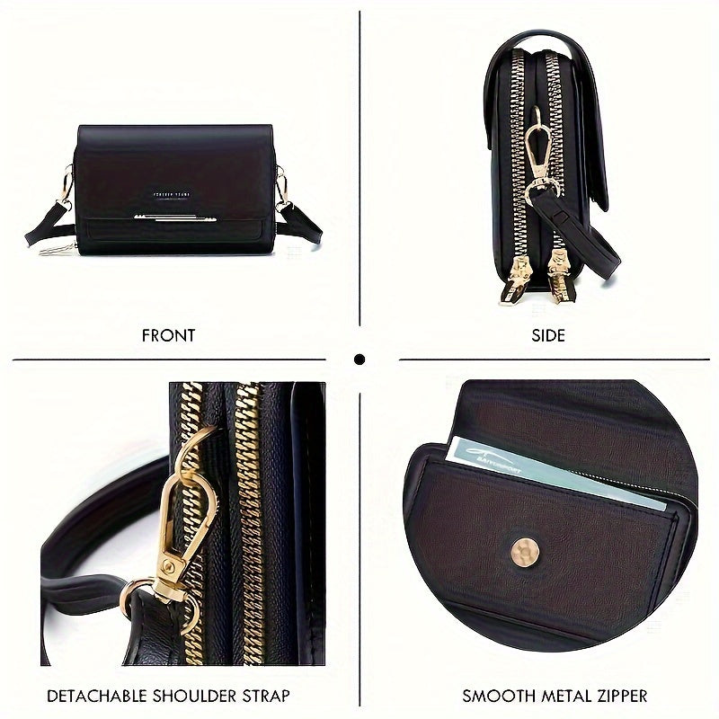 Bolsa Crossbody Pequeña para Mujer con Porta Celular y Tarjetero