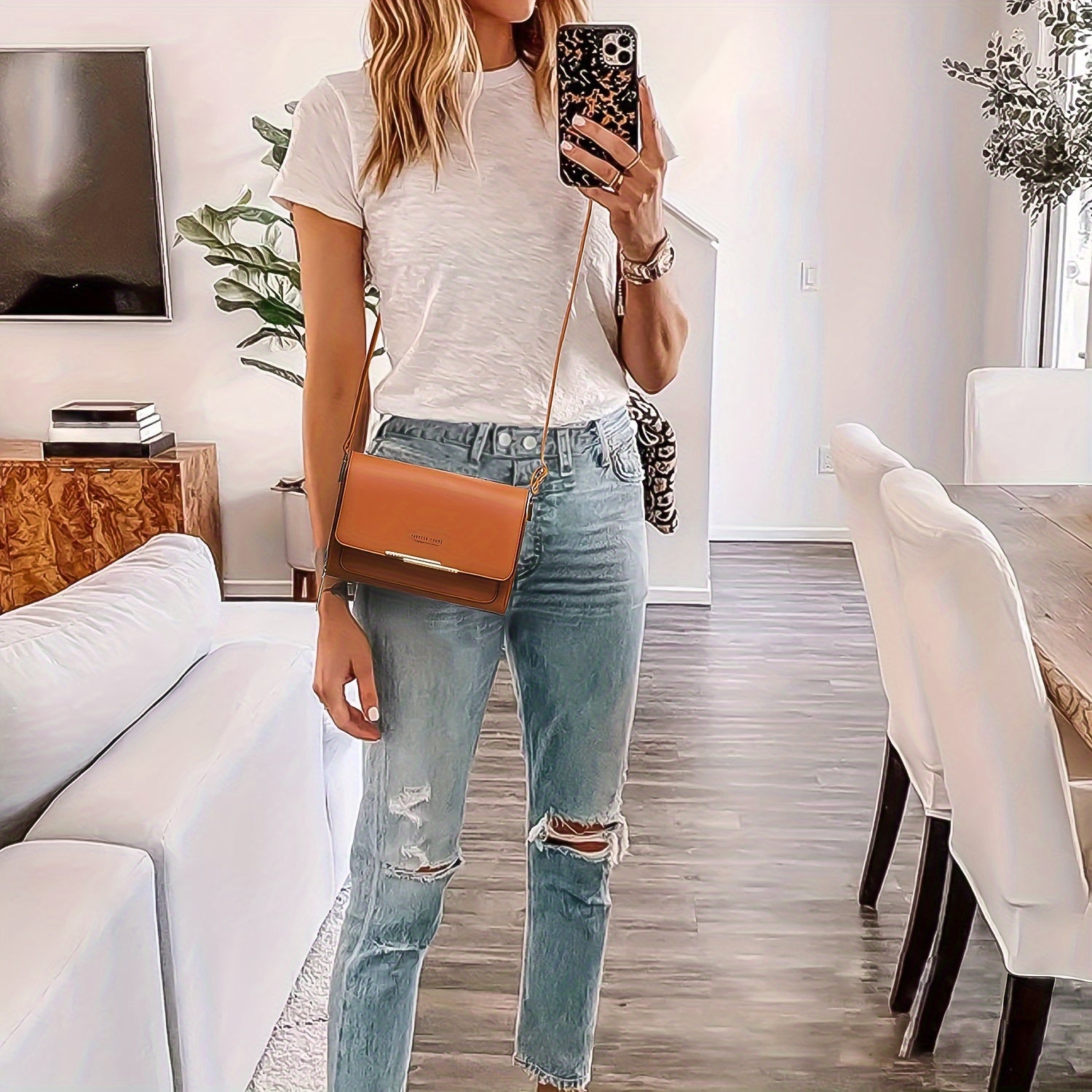 Bolsa Crossbody Pequeña para Mujer con Porta Celular y Tarjetero