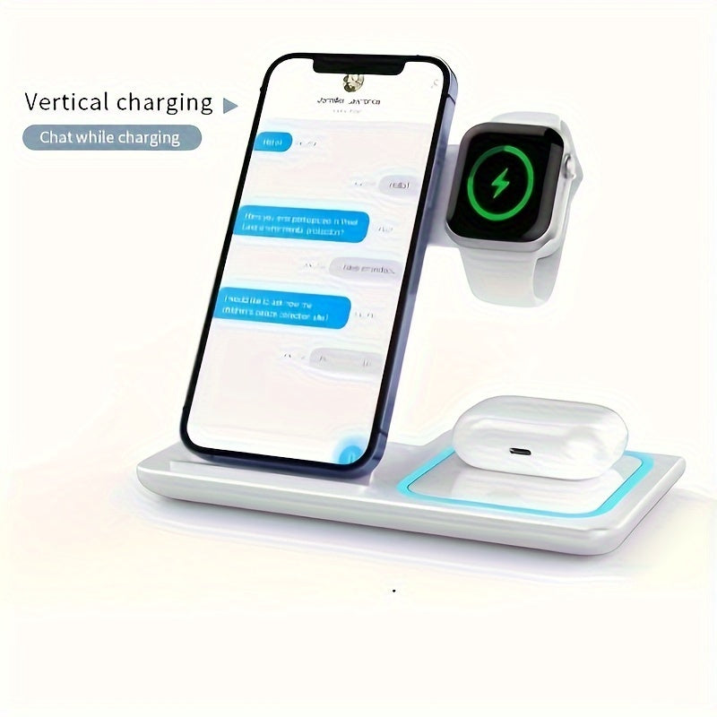 Estación de Carga Inalámbrica 3 en 1 para iPhone, Apple Watch y AirPods